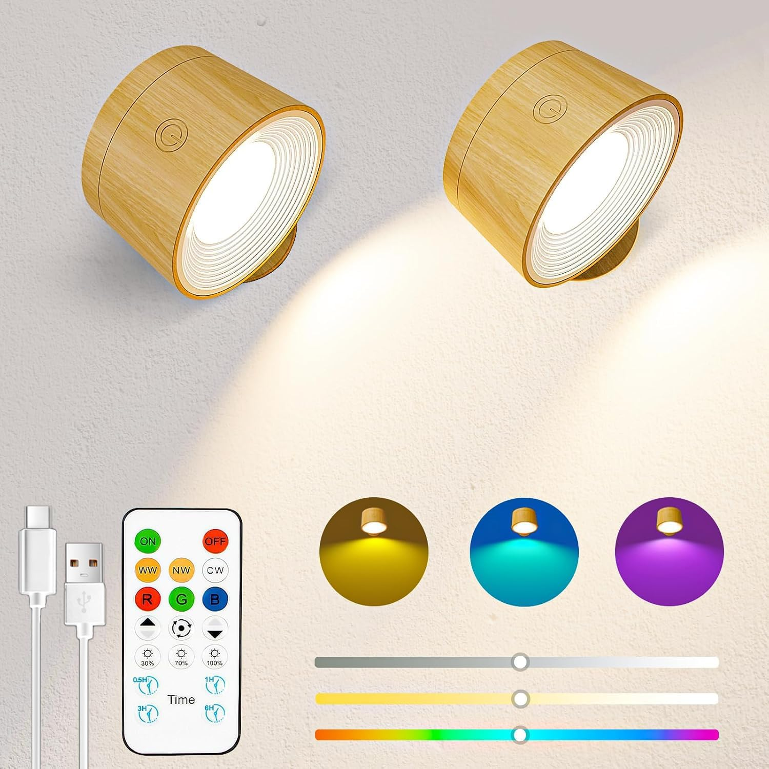 2 Pack Picture Spotlights With Remote