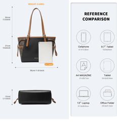 Leather Tote Bag for Women – Elegant Shoulder Handbag with Top Handle