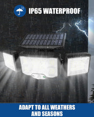 Solar Security Lights - 3 Modes, Motion Sensor, 270° Wide Angle, IP65 Waterproof Solar Outdoor Lights