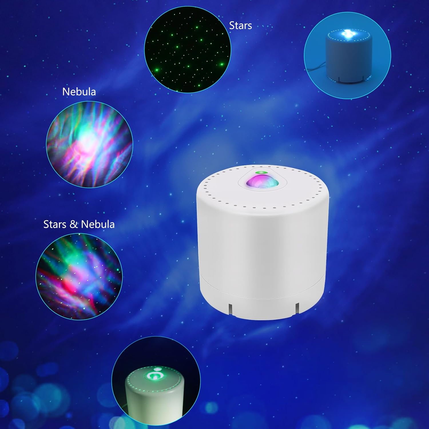 LED Galaxy Projector with Remote, Timer & Aurora Lights