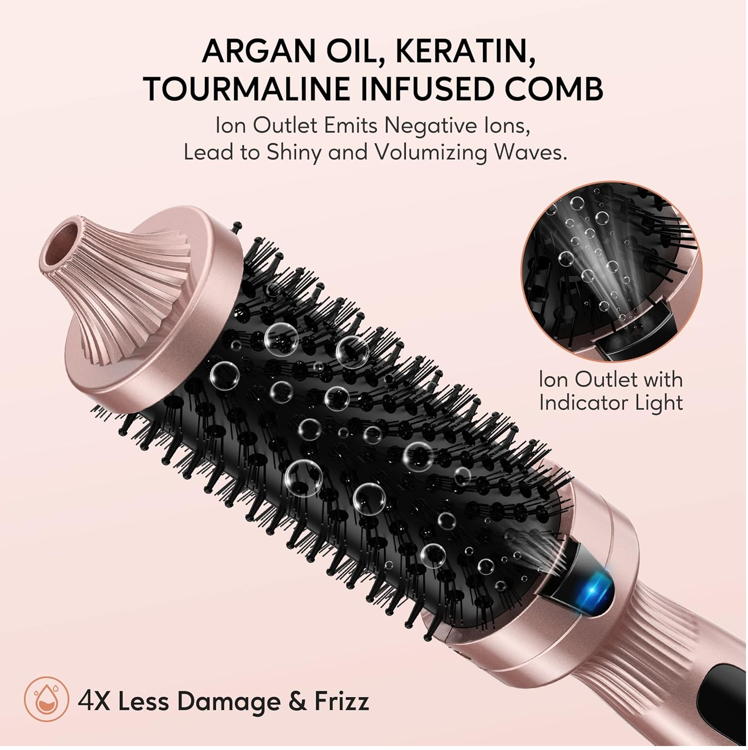 38mm Ceramic Ionic Thermal Brush – Heated Volumizing Curling Iron with LCD Display