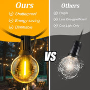 100ft Outdoor Festoon String Lights with Remote Control