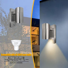 Outdoor Wall Light with PIR Motion Sensor, GU10 Base, IP44