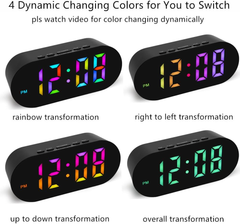Simple Digital Alarm Clock with Large LED Display, 7 Brightness & Night Mode