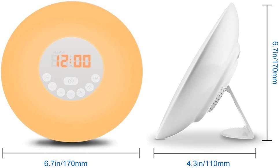 Sunrise Alarm Clock with Sunset Sleep Feature, Soothing Sounds, and Customizable Mood Lighting | White