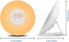 Sunrise Alarm Clock with Sunset Sleep Feature, Soothing Sounds, and Customizable Mood Lighting | White