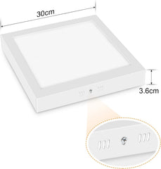 Modern Square 24W LED Ceiling Lights, Equivalent to 150W Bulbs, Daylight White 6000K, LED Panel Ceiling lamp