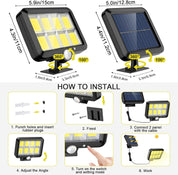 160COB Motion Sensor Solar Garden Wall Light – Outdoor Waterproof LED Security Lamp