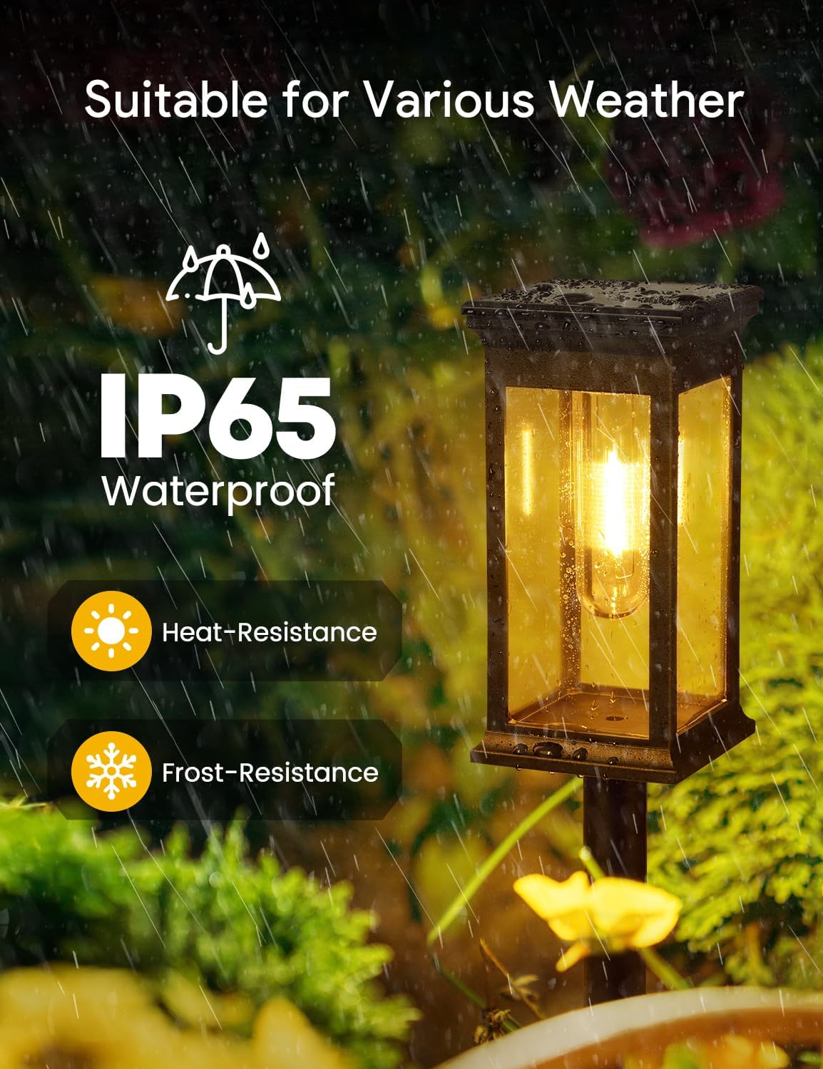 4-Pack Warm White Solar Garden Lights
