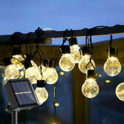 Solar Powered Retro Bulb String Lights – Warm White LED Outdoor Garden & Party Lighting