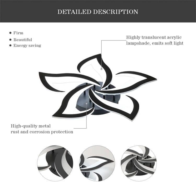 Modern Petal LED Ceiling Light – 60W Cool White Flush Mount Fixture