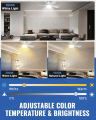 Socket Ceiling Fan with Light and Remote Control