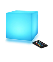 16" Waterproof Color Changing LED Cube Stool Lamp