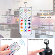 Wireless RGB LED Spotlights with Remote Control, Timer Wall Lights for Hallway, Cupboards  – 2 Pack