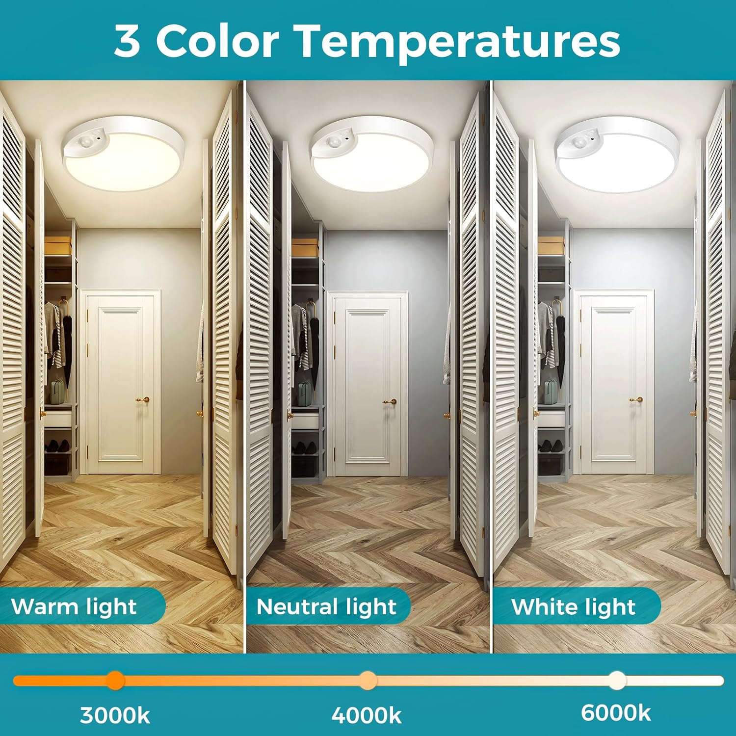 Rechargeable 7.5” Motion Sensor Ceiling Light, Remote