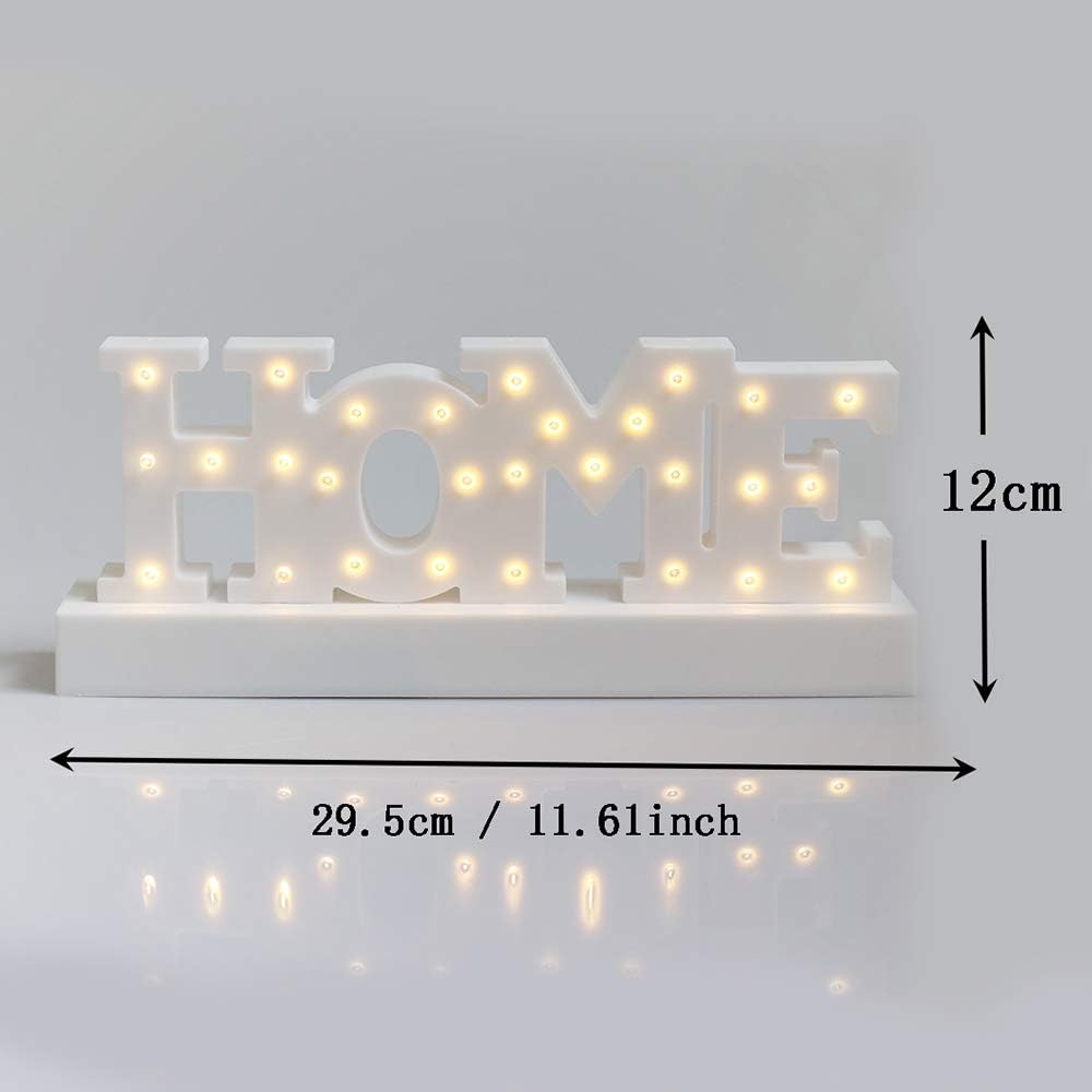 LED Light Up HOME Sign Decorative Night Lamp