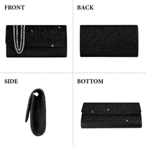 Elegant Glitter Evening Clutch Bag with Chain Strap – Sequins Envelope Purse