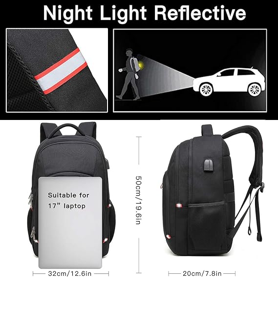 Extra Large Anti-Theft Laptop Backpack – USB Charging Business Travel Bag