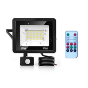 30W LED Security Light Outdoor, 3000LM PIR Motion Sensor Floodlight with IR Remote Control, IP65 Waterproof Cool White Security Light for Garden, Garage, Driveway & Yard