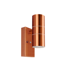 Outdoor Wall Light Dusk Till Dawn Sensor Copper Finish Stainless Steel Up and Down Shining IP65