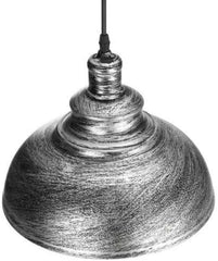 Silver pendant light on a white background