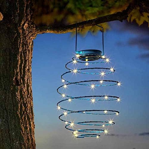 4-Pack Solar LED Garden Lanterns with Spiral Effect – Outdoor Hanging Lights for Parties & Weddings