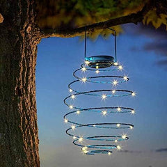 4-Pack Solar LED Garden Lanterns with Spiral Effect – Outdoor Hanging Lights for Parties & Weddings