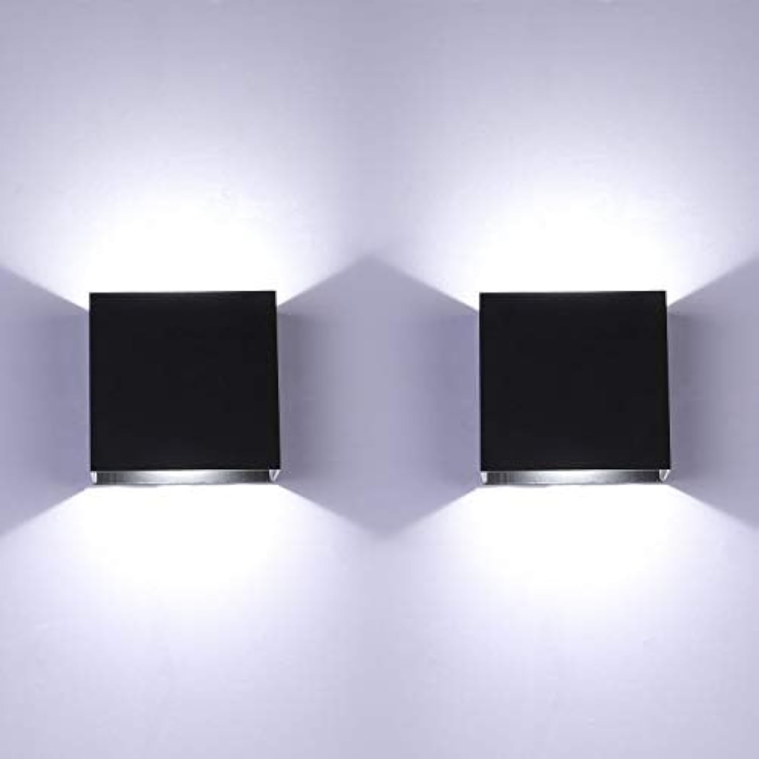 Modern LED Wall Lights for Living Room – 6W Black Aluminum Up Down Indoor Wall Lamp, Hardwired Sconce Lighting for Bedroom, Hallway & Home Decor