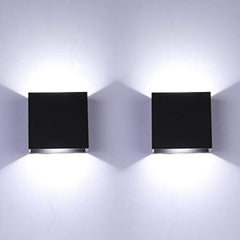 Modern LED Wall Lights for Living Room – 6W Black Aluminum Up Down Indoor Wall Lamp, Hardwired Sconce Lighting for Bedroom, Hallway & Home Decor