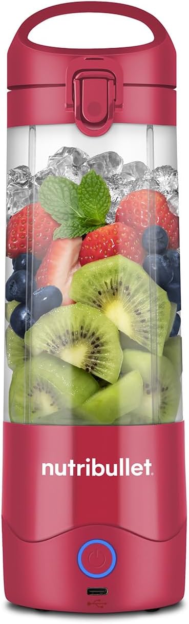 Portable Mini Blender in Magenta – 475ml Cup, Powerful Extractor Blade, USB-C Charging – 15+ Blends for Smoothies & Shakes