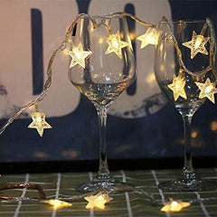 LED String Lights, Mains Powered 20 LED Star Christmas Lights with Remote Control 300cm, 8 Modes Fairy Lights for Girls Bedroom, Xmas Lights for Christmas Decoration Indoor Outdoor