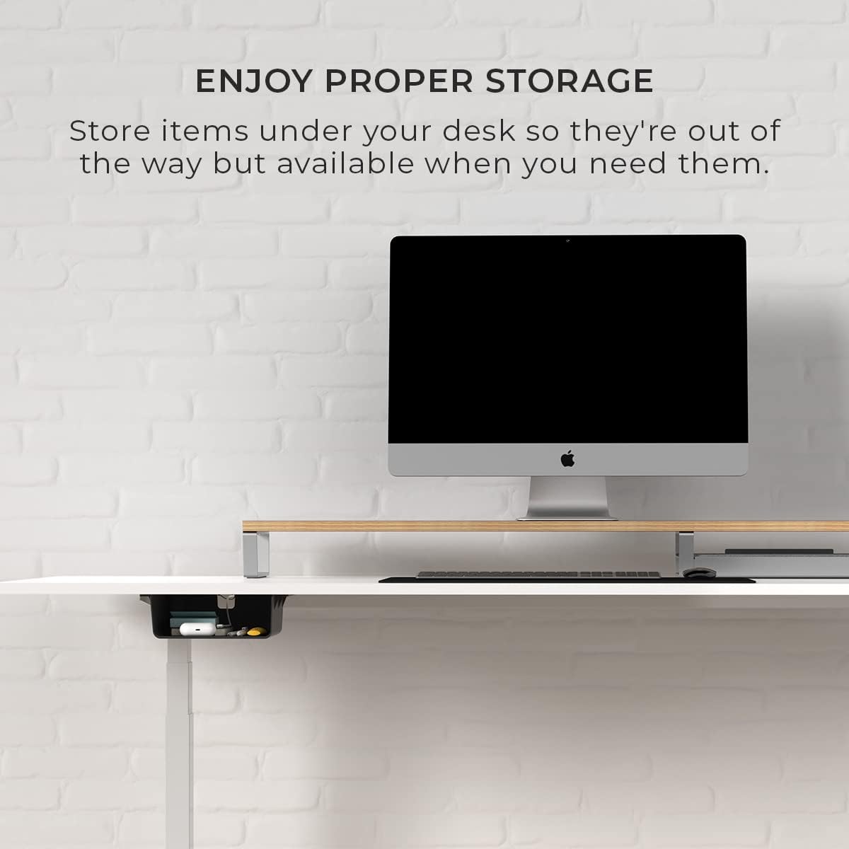 Under Desk Storage Shelf – Mountable Drawer Organizer with Cable Management Tray
