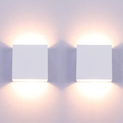 Modern LED Wall Lights for Living Room – 6W Black Aluminum Up Down Indoor Wall Lamp, Hardwired Sconce Lighting for Bedroom, Hallway & Home Decor