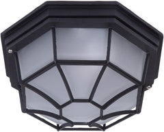 Antique Brass & Frosted Glass Vintage Octagonal Wall & Ceiling Light | IP44 Rated, 27cm | ES E27 Bulb Required