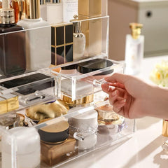 X-Large Acrylic Makeup Organiser Box with Drawers, Waterproof Dustproof Storage Case