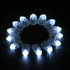 LED Decor Lights, 1 Set/50Pcs Plastic Waterproof LED Lights for Paper Lantern Ballon Wedding Party Decor (White)