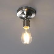 Brushed Industrial Ceiling Pendant Light, One-Head E27 Hanging Lamp Without Shade, Modern Loft Style for Kitchen, Bedroom, Hallway