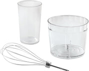 3-in-1 Hand Blender & Electric Chopper – 700ml Beaker, 500ml Bowl, Whisk, 2 Speeds + Pulse, Stainless Steel – Matte Charcoal