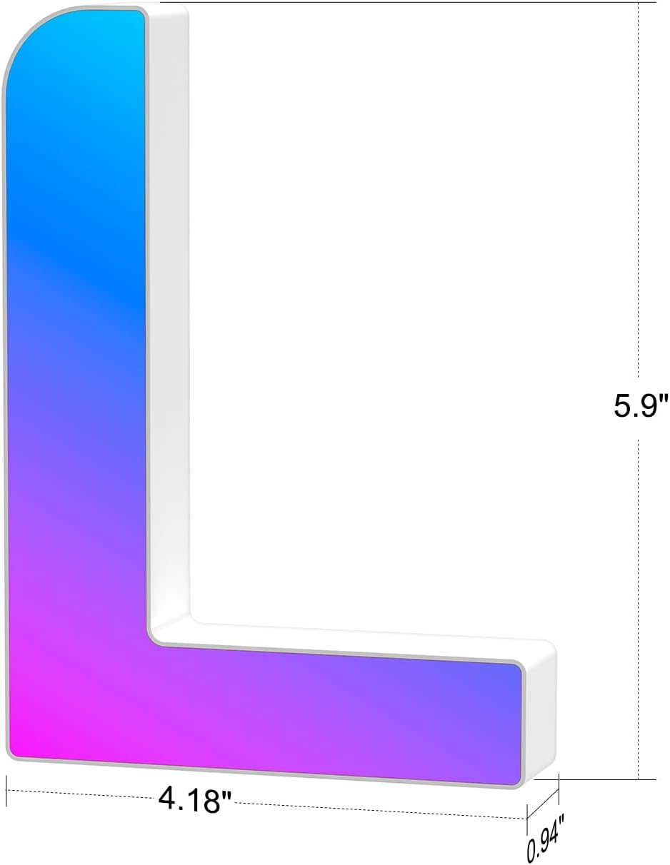 LED Letter L Light USB Colour Changing APP Control