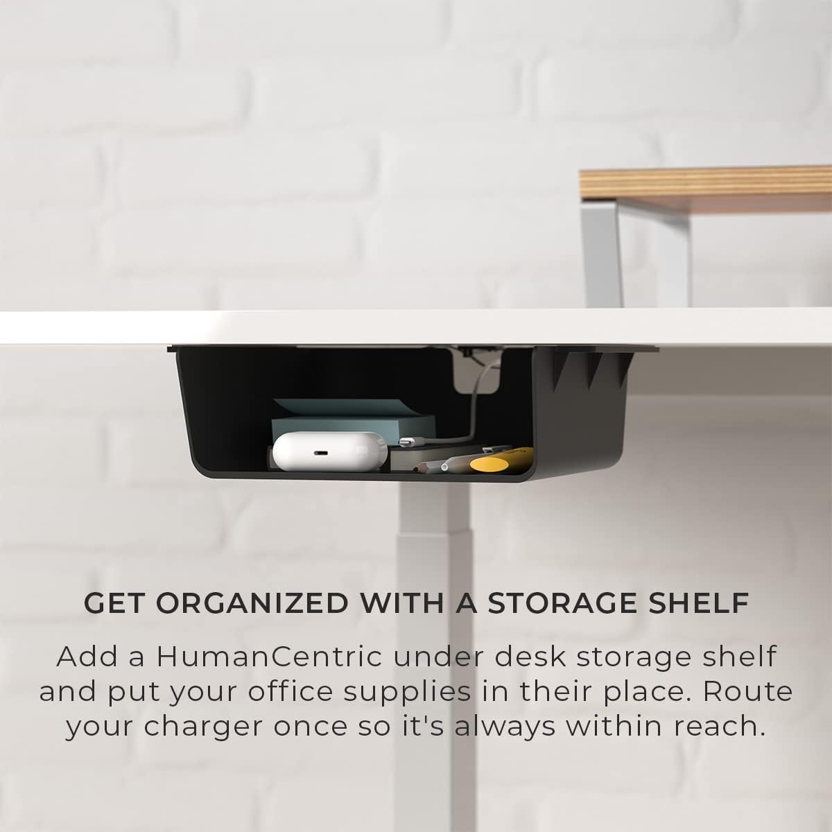 Under Desk Storage Shelf – Mountable Drawer Organizer with Cable Management Tray