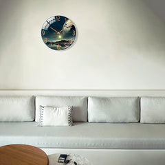 12'' Glass Wall Clock – Silent Non-Ticking Round Clock for Living Room & Office