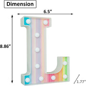 Rainbow LED Letter Light L Remote Color Changing