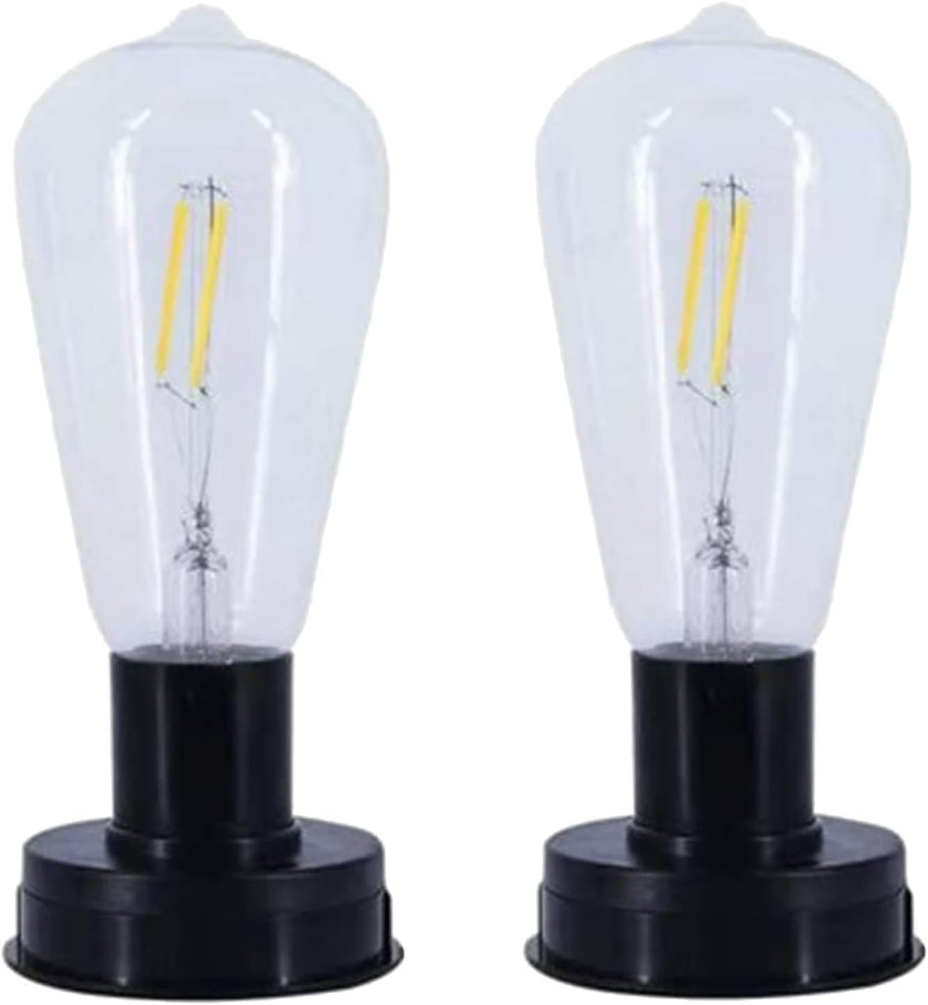 2-Pack Premium Solar Light Bulbs - Replacement Tops with Bulbs for Solar Lanterns, Waterproof Outdoor Solar Panels, Garden Accessories and Tools