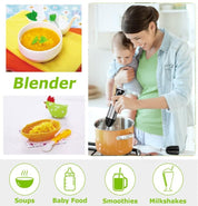 Stainless Steel Hand Blender 1000W – 4-in-1 Stick Blender with 20 Speeds, Whisk, 500ml Chopper & 700ml Measuring Cup (HB3203)