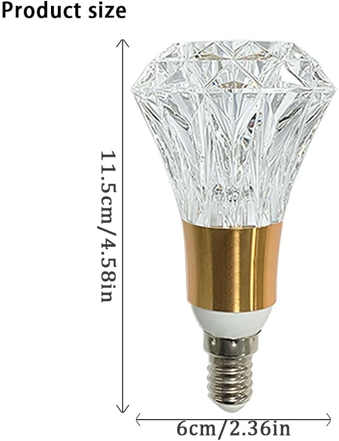5W E14 Acrylic Crystal LED Bulb 3000K Warm Light