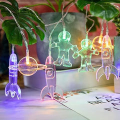 Space Children's Fairy String Lights, Battery Operated LED Fairy Lights for Children's Room, 3.0M Lights Wire with 20 LEDs