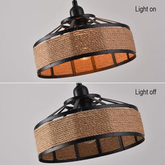 Metal Rope Pendant Light Shade 30cm Retro Ceiling Lampshade Black