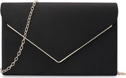 Elegant Faux Suede Evening Clutch Bag for Women – Wedding & Party Purse with Chain