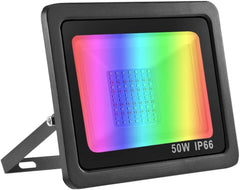 10W LED Floodlight, RGB Color Changing with Remote Control, 16 Colors, IP66 Waterproof, 4 Modes