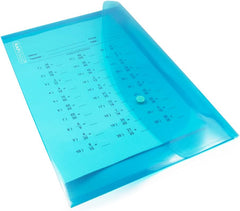 Recycled A4+ Popper Wallets – Assorted Bright Transparent Colours, Pack of 10